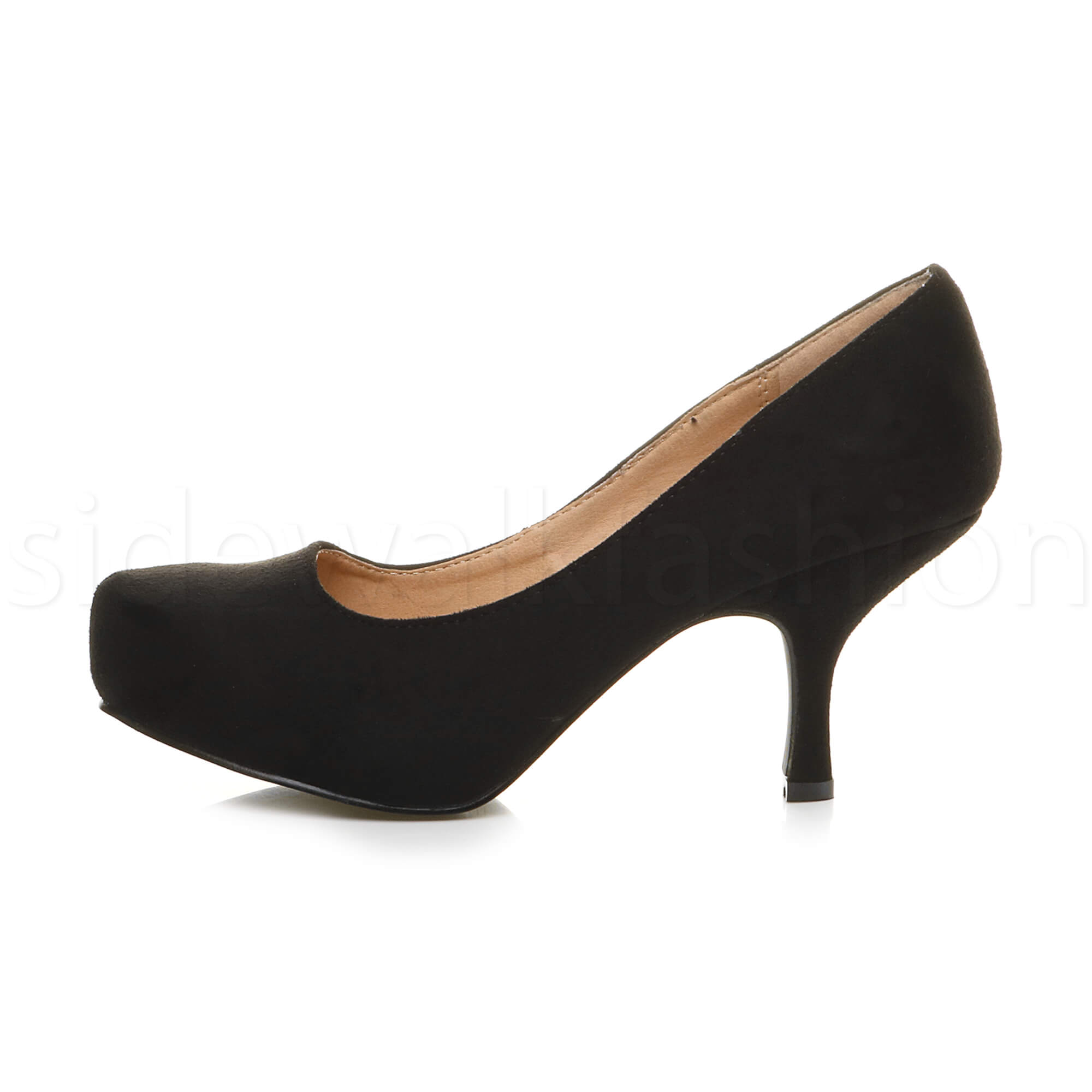 Womens ladies low mid heel concealed platform work party court shoes pumps size - Picture 18 of 136