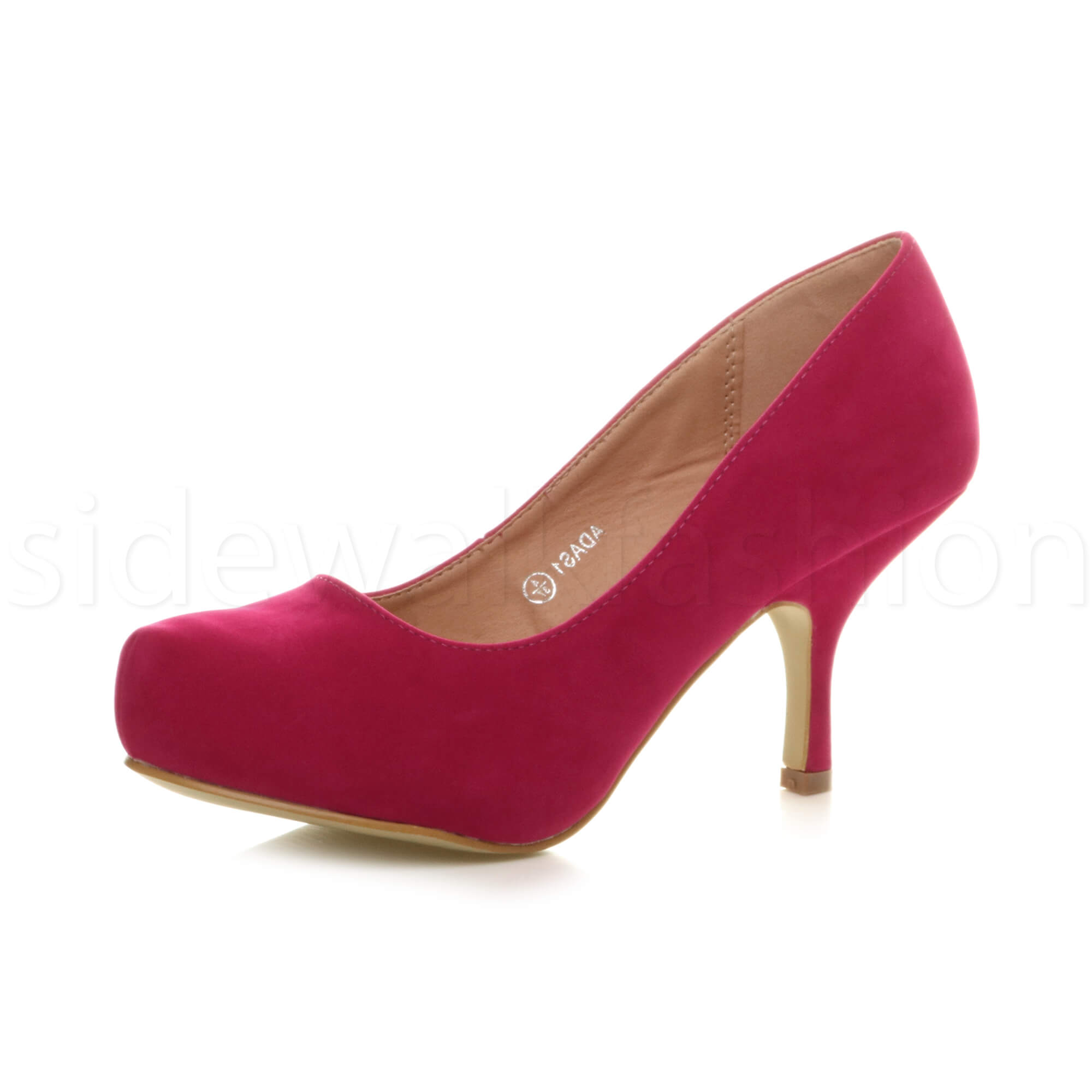 Womens ladies low mid heel concealed platform work party court shoes pumps size - Picture 33 of 136