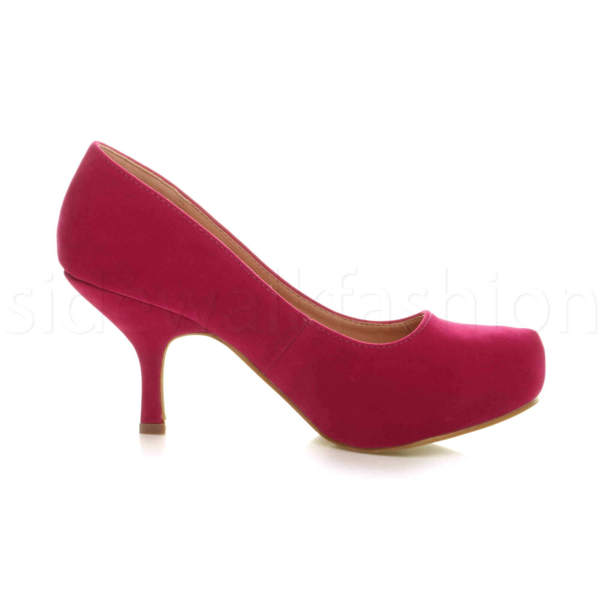 Womens ladies low mid heel concealed platform work party court shoes pumps size - Picture 35 of 136