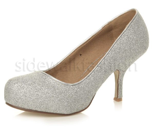 Womens ladies low mid heel concealed platform work party court shoes pumps size - Picture 89 of 136