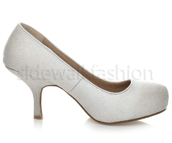 Womens ladies low mid heel concealed platform work party court shoes pumps size - Picture 123 of 136