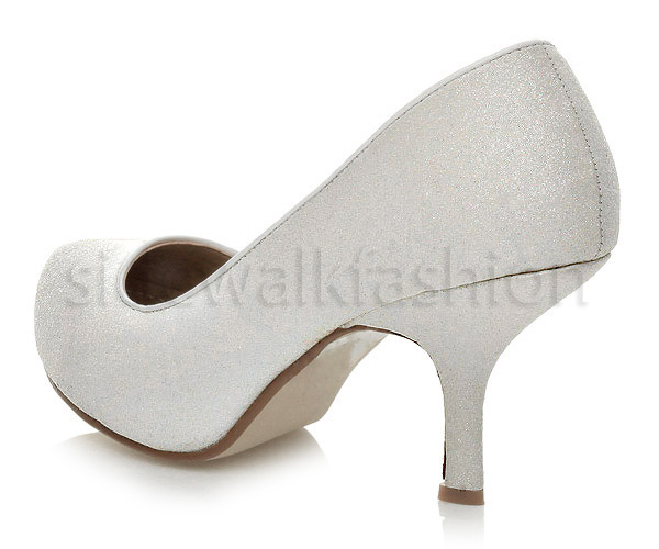 Womens ladies low mid heel concealed platform work party court shoes pumps size - Picture 124 of 136