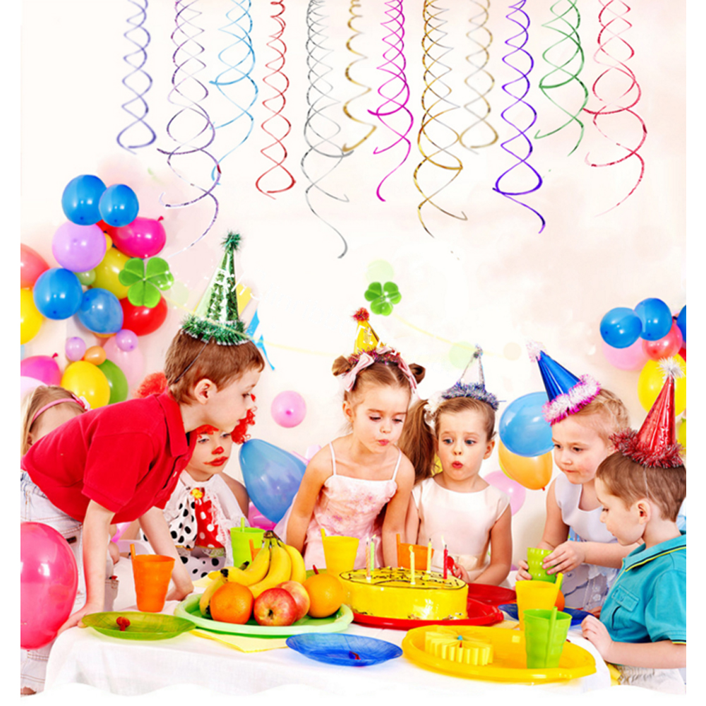 30x Hanging Swirl Foil Ceiling Supplies Spiral Wedding Birthday Party Decoration
