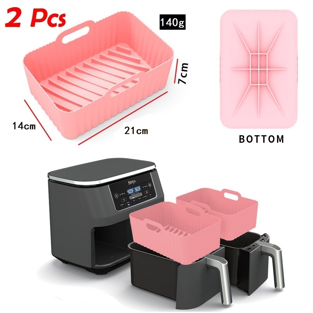 Stainless Rack Silicone Baking Tray Liners for Air Fryer Dual Basket