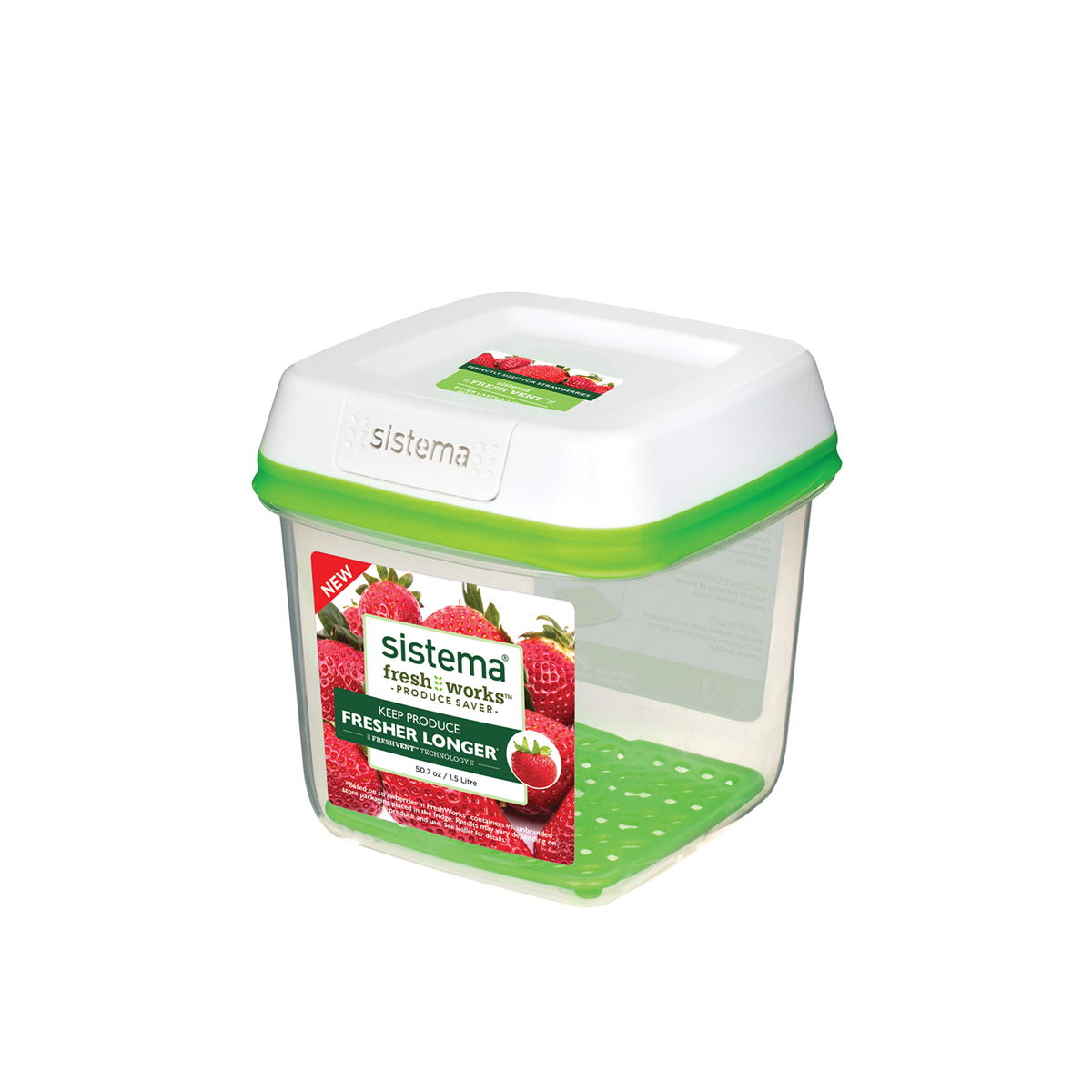 Sistema Freshworks Container, 1.5L Fresh Fridge Fruit Vegetables