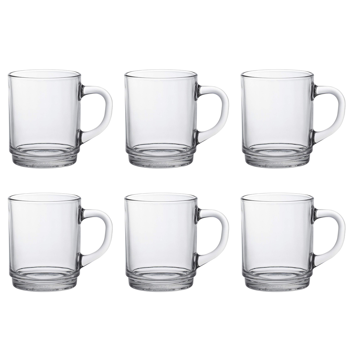 Duralex Set of 6 Versailles Clear Mug, 26cl Traditional Glass Tea