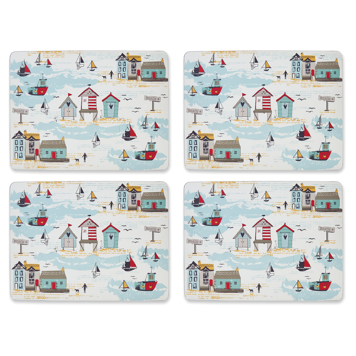 Cooksmart Beside the Seaside Pack of 4 Placemats Nautical Coastal Table