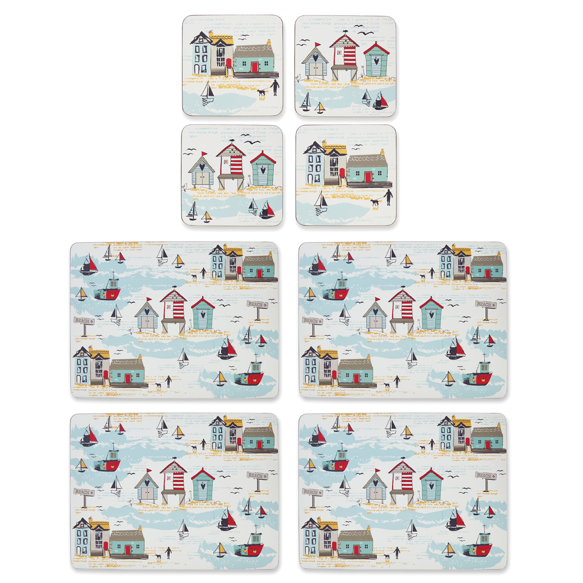 Cooksmart Beside the Seaside Placemats and Coasters Nautical Coastal Table Mats
