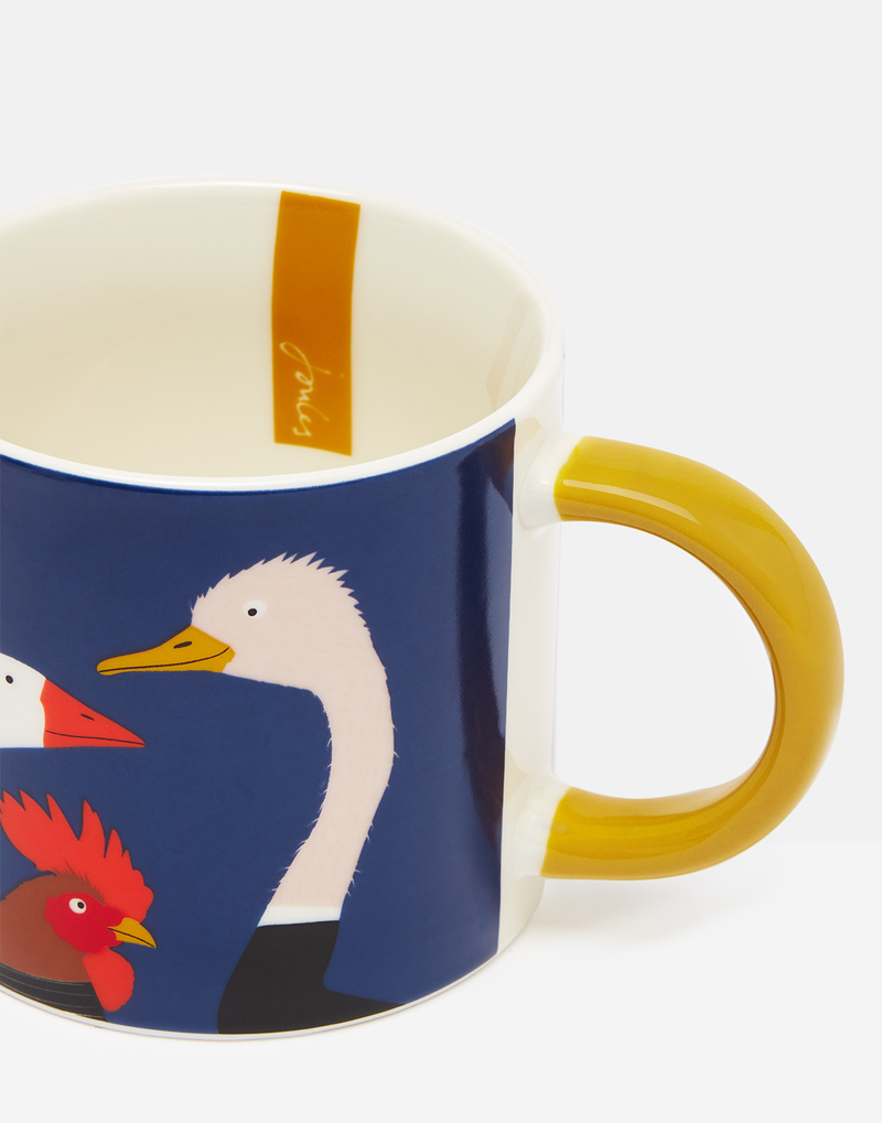 Joules Goose Mug, Blue Coffee Tea Cup Fun Colourful Animals Drinks