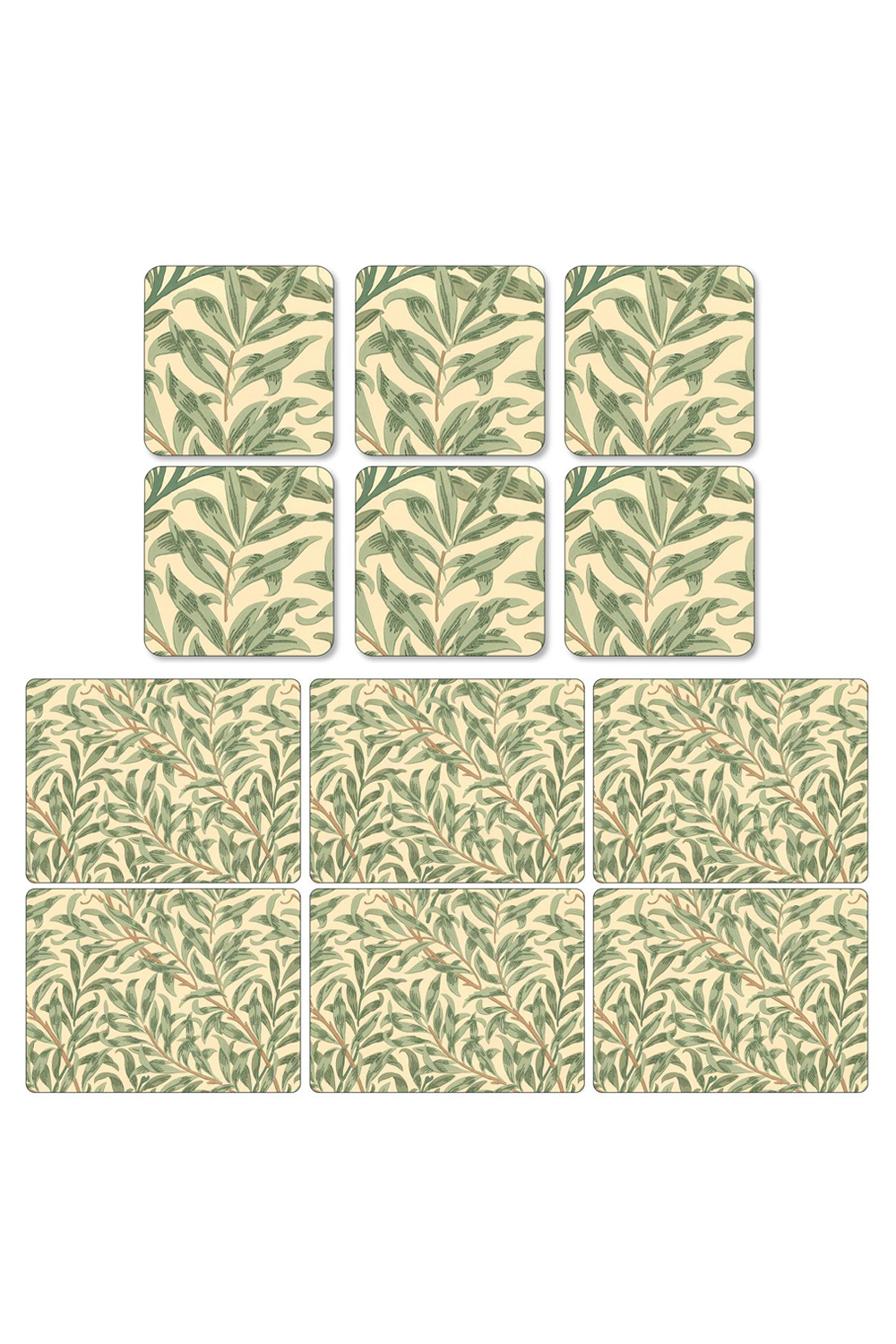 Pimpernel Willow Boughs Green Placemats and Coasters Set Table Mat Cork