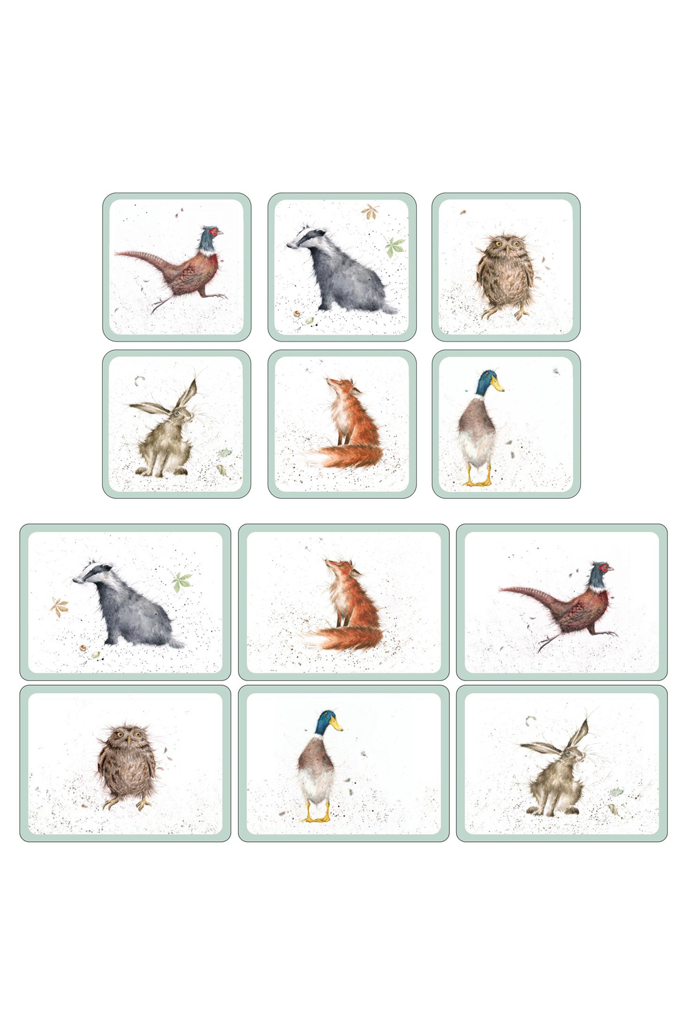 Pimpernel Wrendale Designs Placemats and Coasters Set of 6 Fun Modern