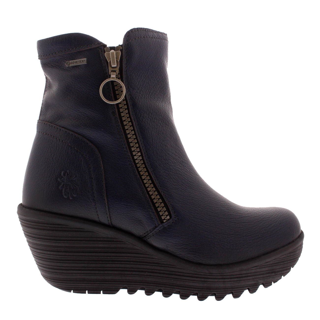 Womens Fly London Yolk Winter Work Wedge Heel Mousse Leather Ankle Boots US 5-12 | eBay