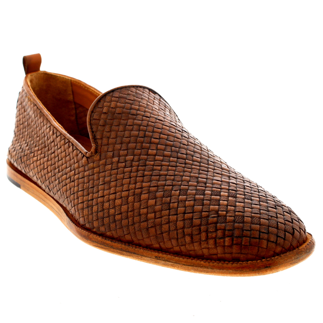 Mens H By Hudson Ipanema Leather Casual Smart Weave Tan Summer Shoes All Sizes