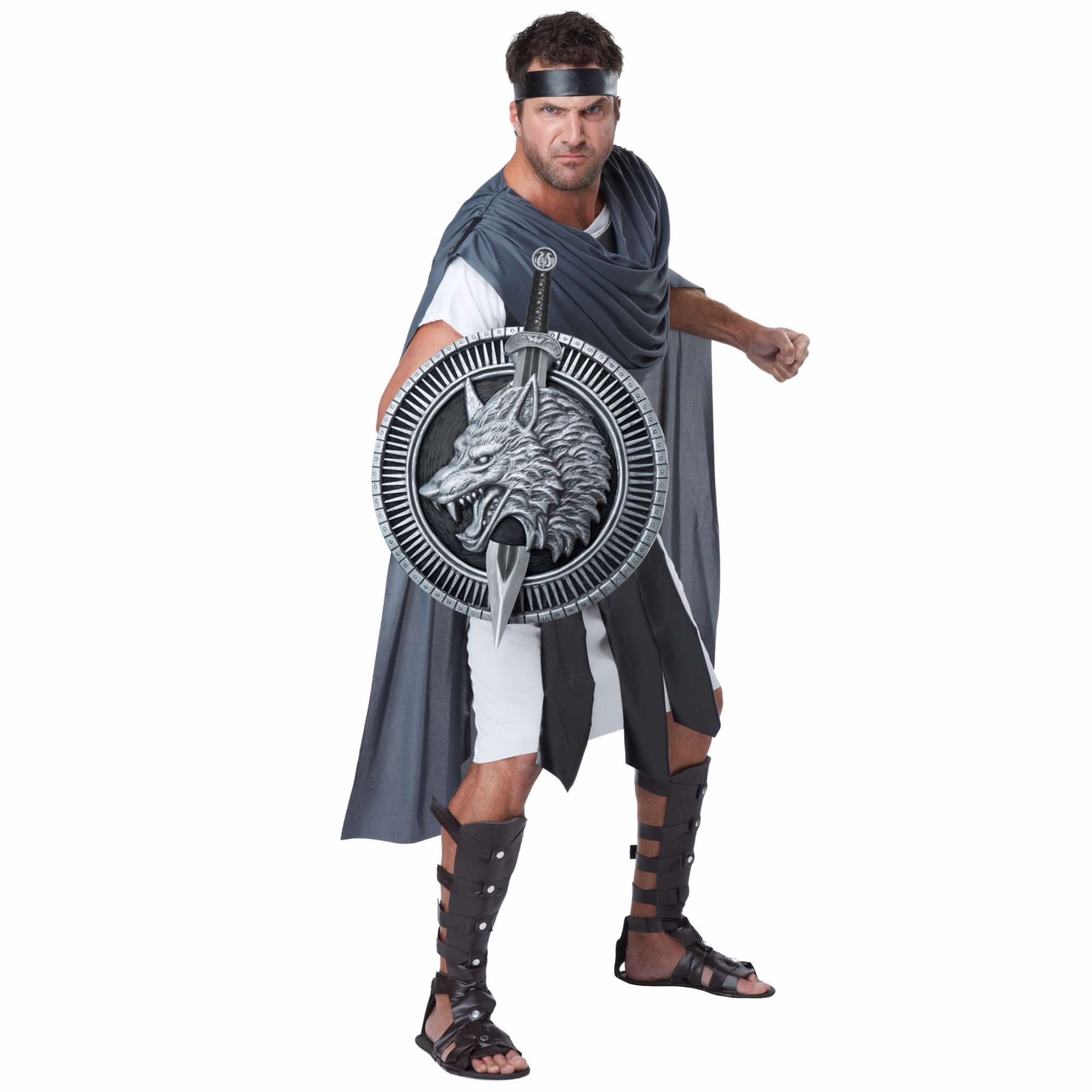 Wolf Master Vikings Gladiator Spartan Roman Warrior Mens Costume Shield & Sword - additional image