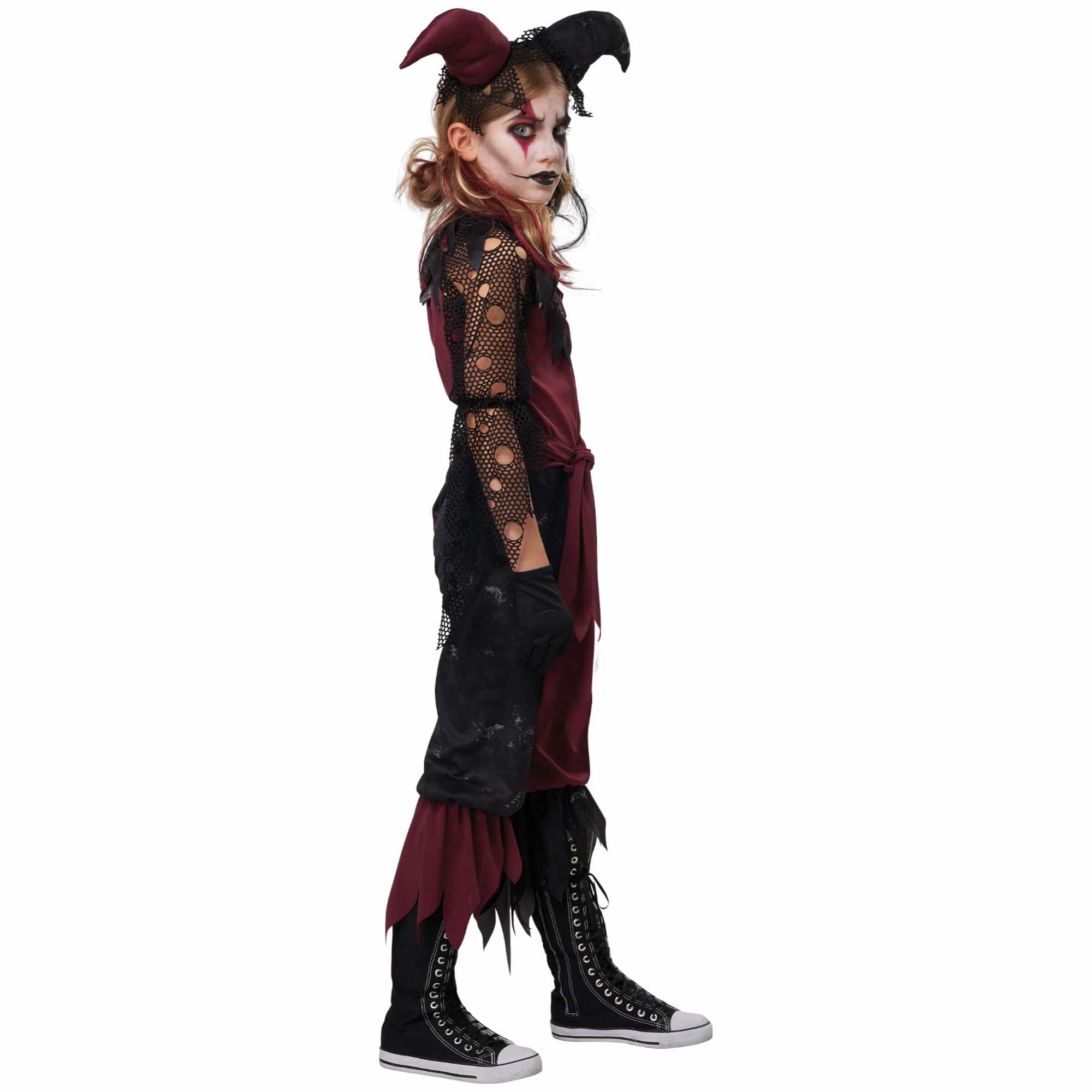 Psycho Jester Horror Clown Joker Evil Scary Halloween Child Girls Costume - additional image