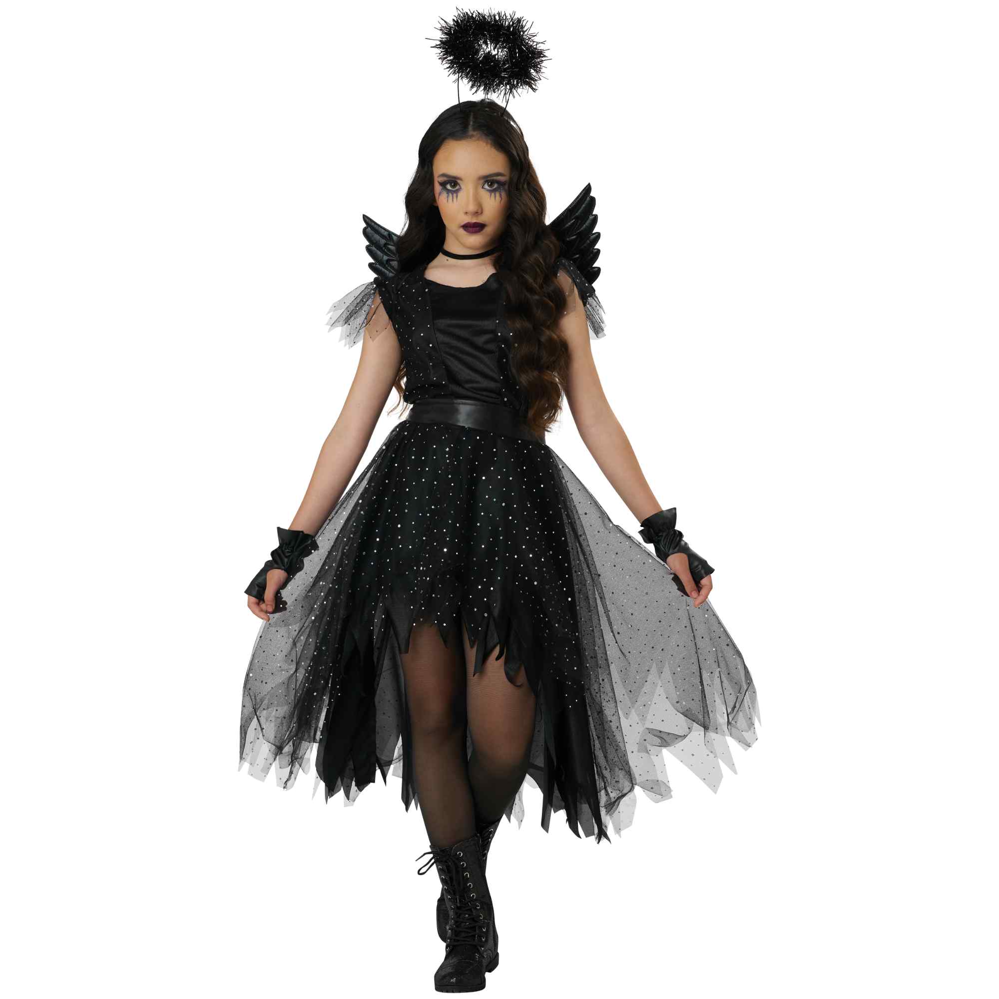 Dark And Dazzling Angel Evil Devil Satan Horror Halloween Child Girls Costume