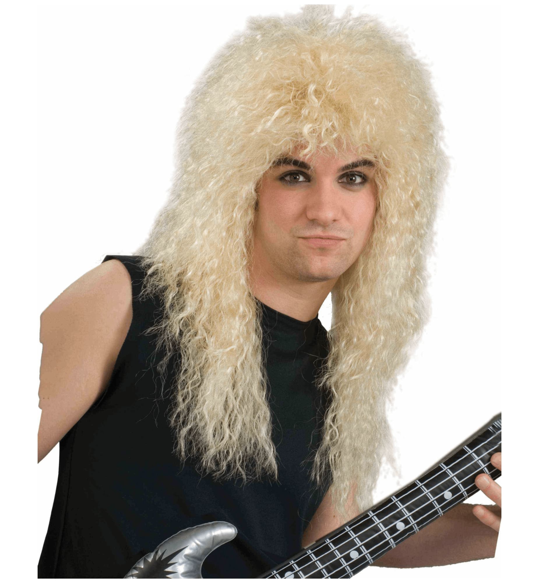 1980s Rock Star Heavy Metal Band Blonde Men Costume Wig eBay