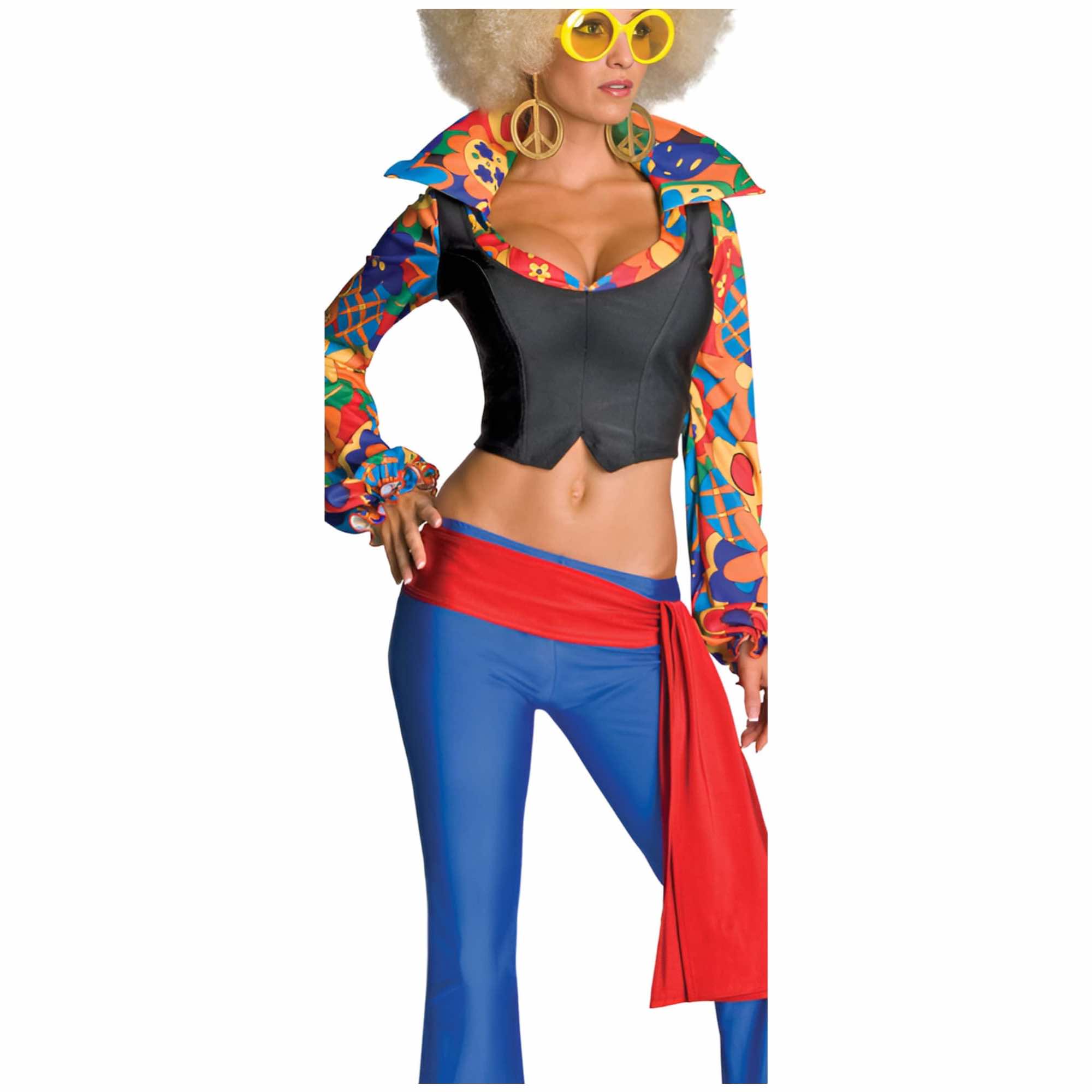 Make Love Not War Hippie Secret Wishes 70s Disco Boogie Adult Womens Costume - additional image