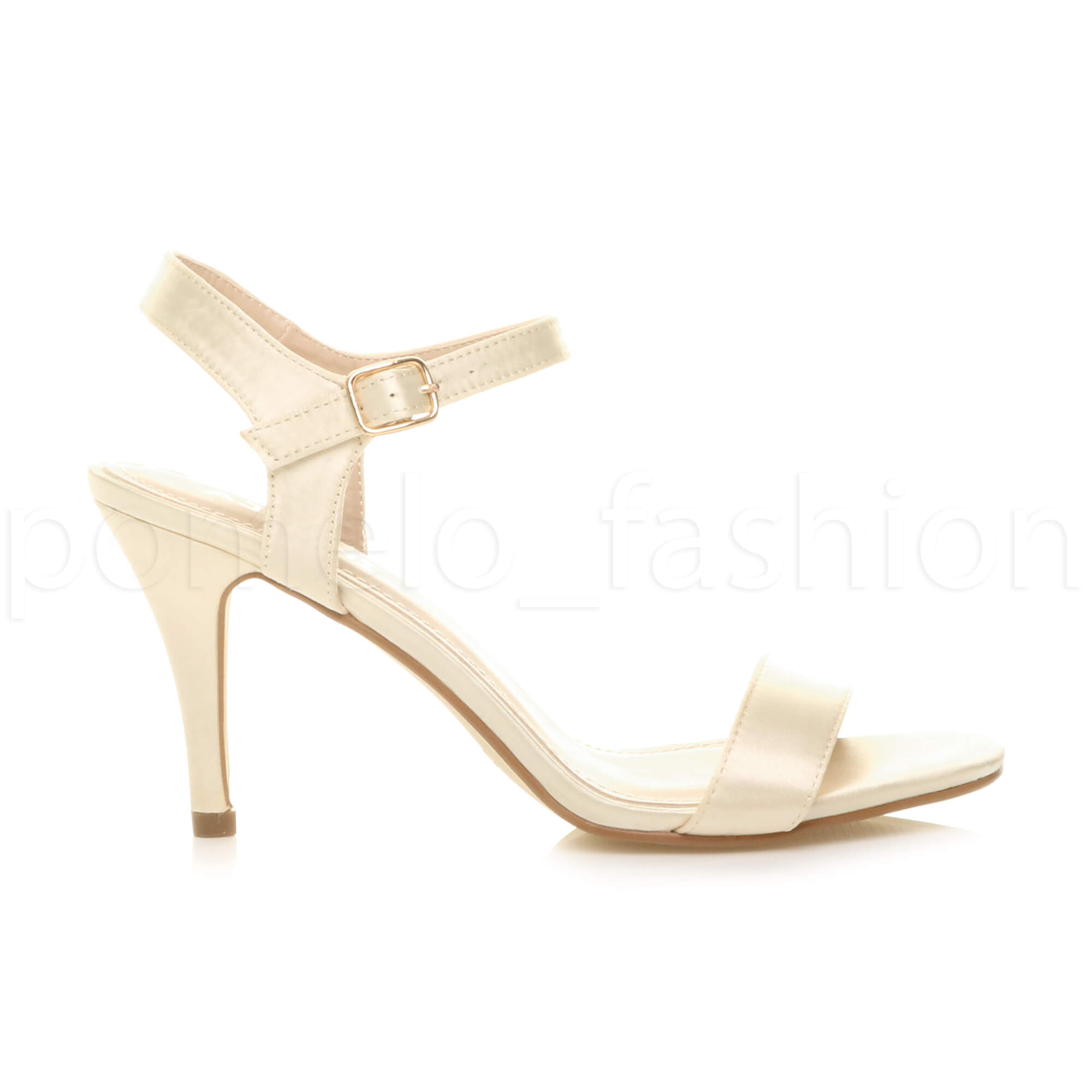 DAMEN HOCHZEIT BRAUTJUNGFER MITTELHOHER ABSATZ RIEMCHEN SANDALEN ABSCHLUSSBALL SCHUHE GRÖSSE - Bild 13 von 56