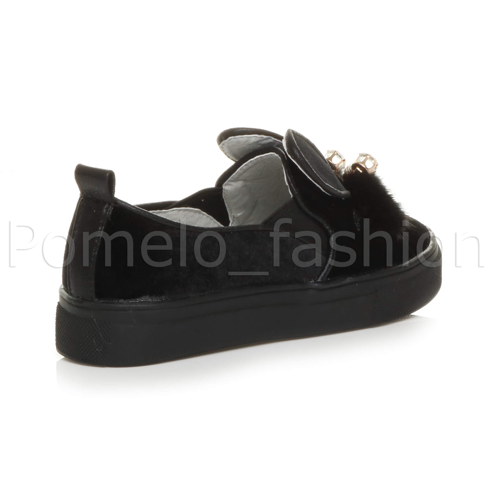 Mädchen Kinder Kinder Samt Süße Hasenohren Party Slipper Turnschuhe Plimsolls - Bild 10 von 31