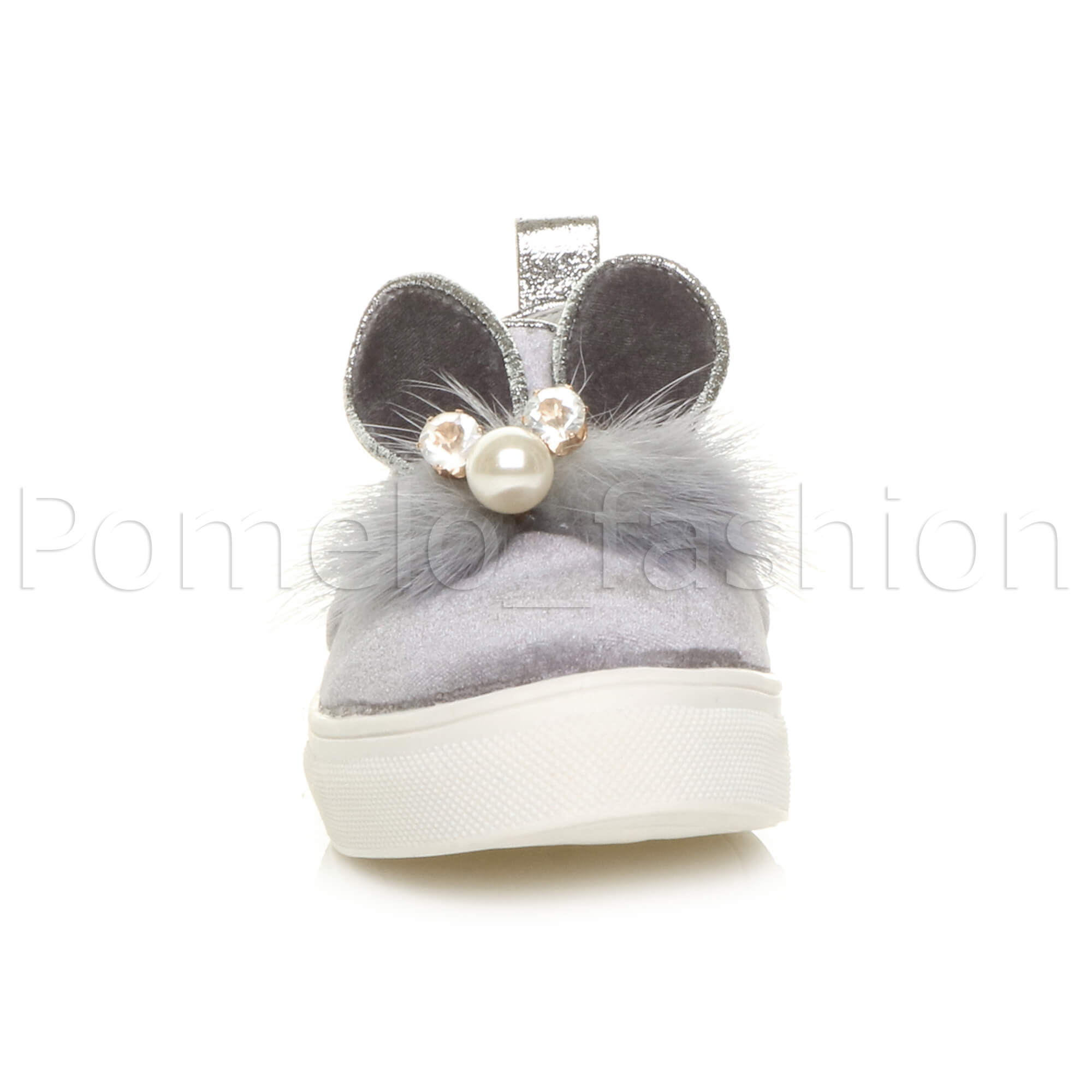 Mädchen Kinder Kinder Samt Süße Hasenohren Party Slipper Turnschuhe Plimsolls - Bild 21 von 31