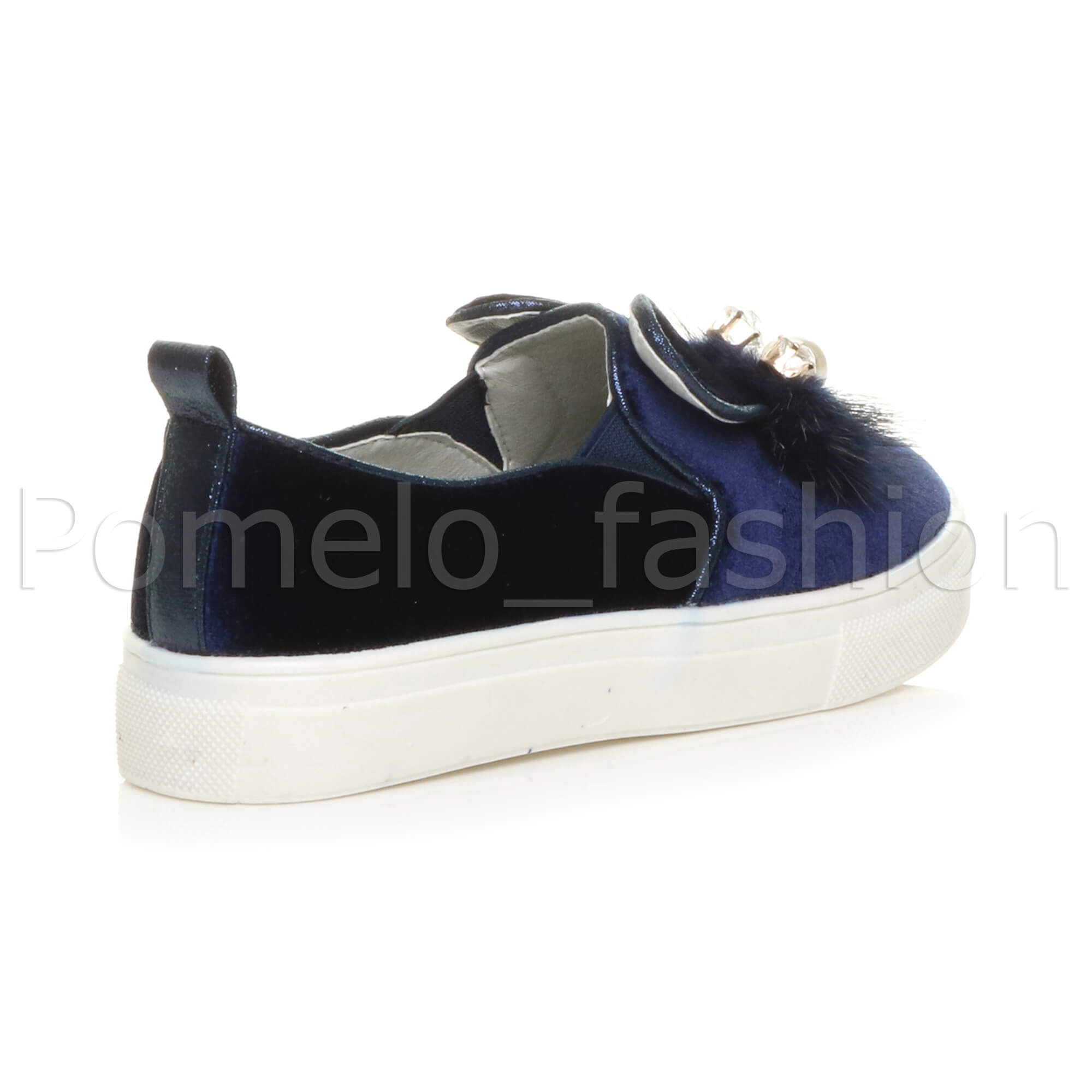 Mädchen Kinder Kinder Samt Süße Hasenohren Party Slipper Turnschuhe Plimsolls - Bild 15 von 31