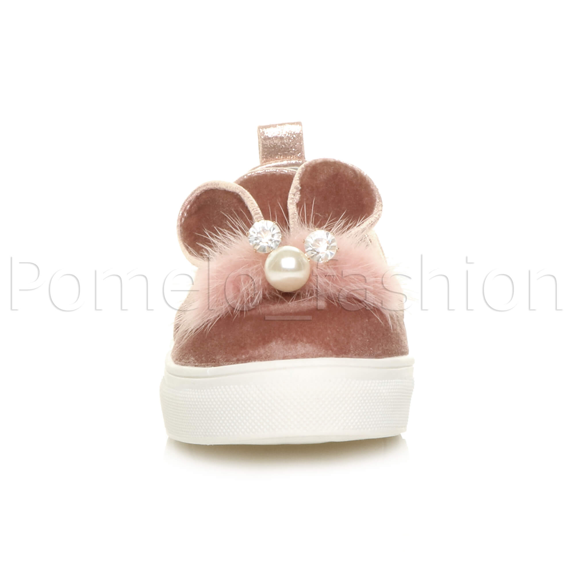 Mädchen Kinder Kinder Samt Süße Hasenohren Party Slipper Turnschuhe Plimsolls - Bild 26 von 31