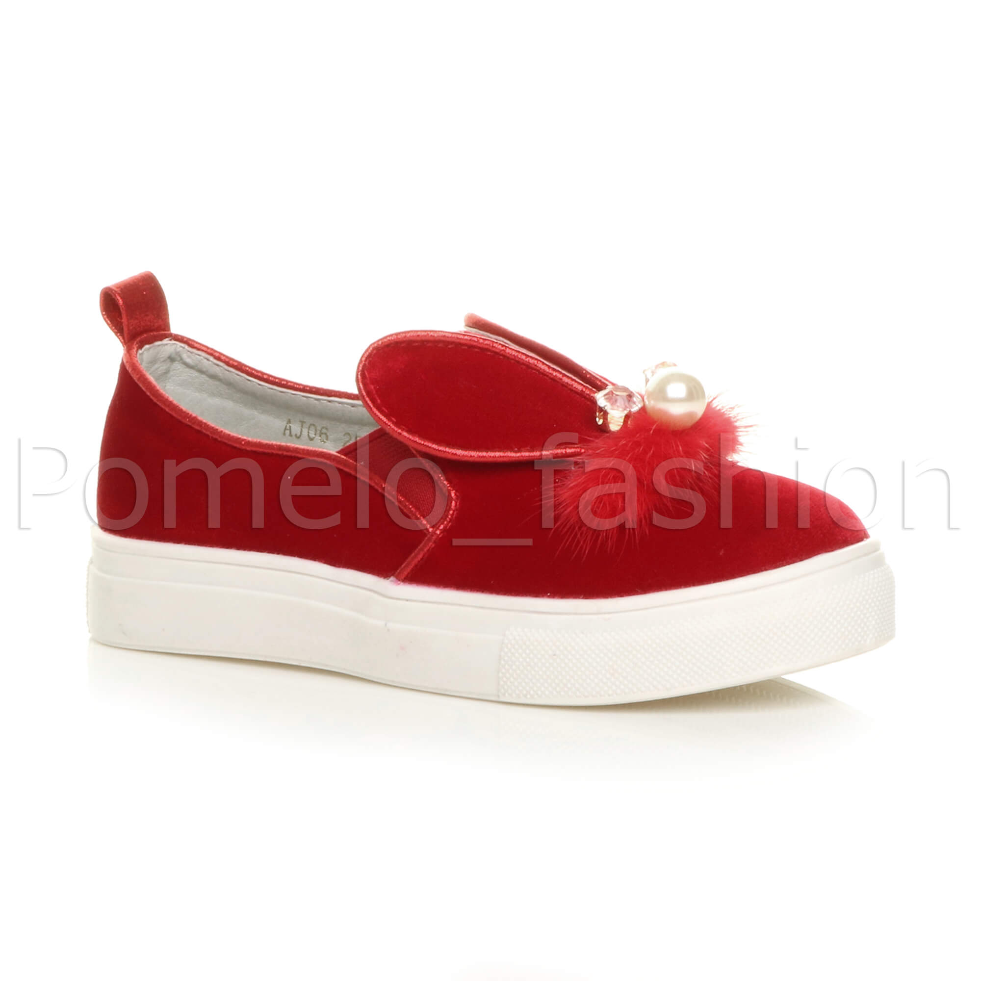 Mädchen Kinder Kinder Samt Süße Hasenohren Party Slipper Turnschuhe Plimsolls - Bild 27 von 31
