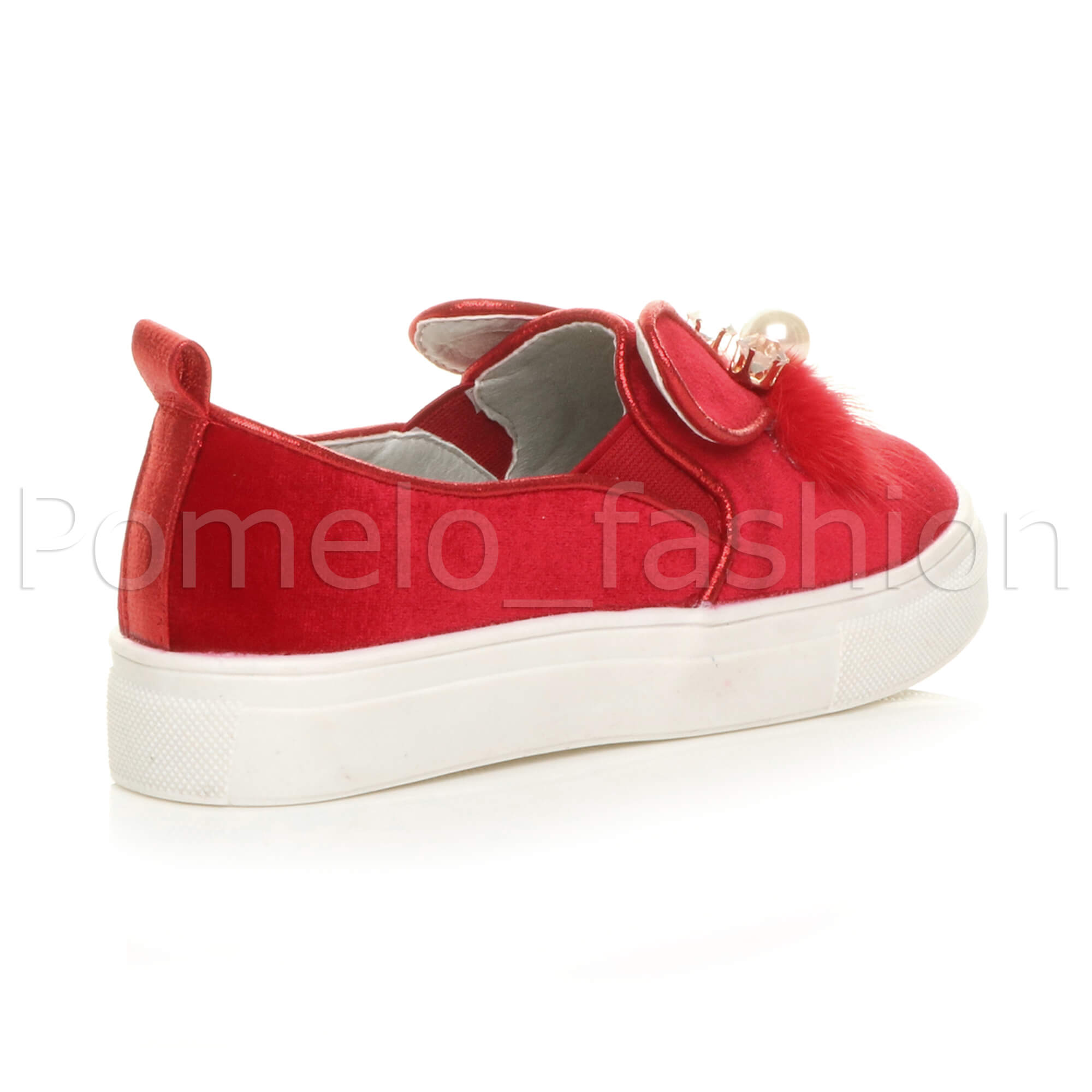 Mädchen Kinder Kinder Samt Süße Hasenohren Party Slipper Turnschuhe Plimsolls - Bild 30 von 31