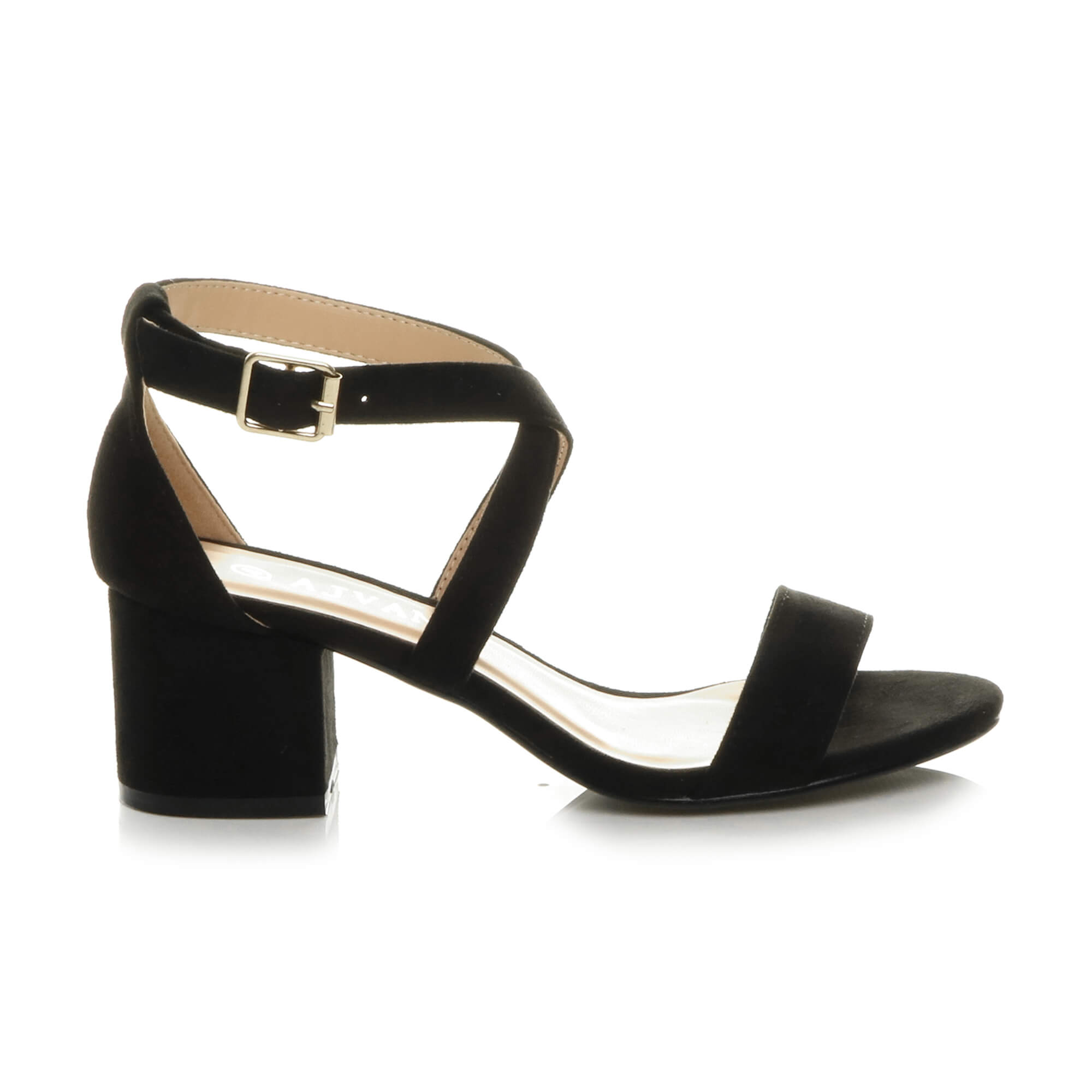 WOMENS LADIES LOW MID BLOCK HEEL 