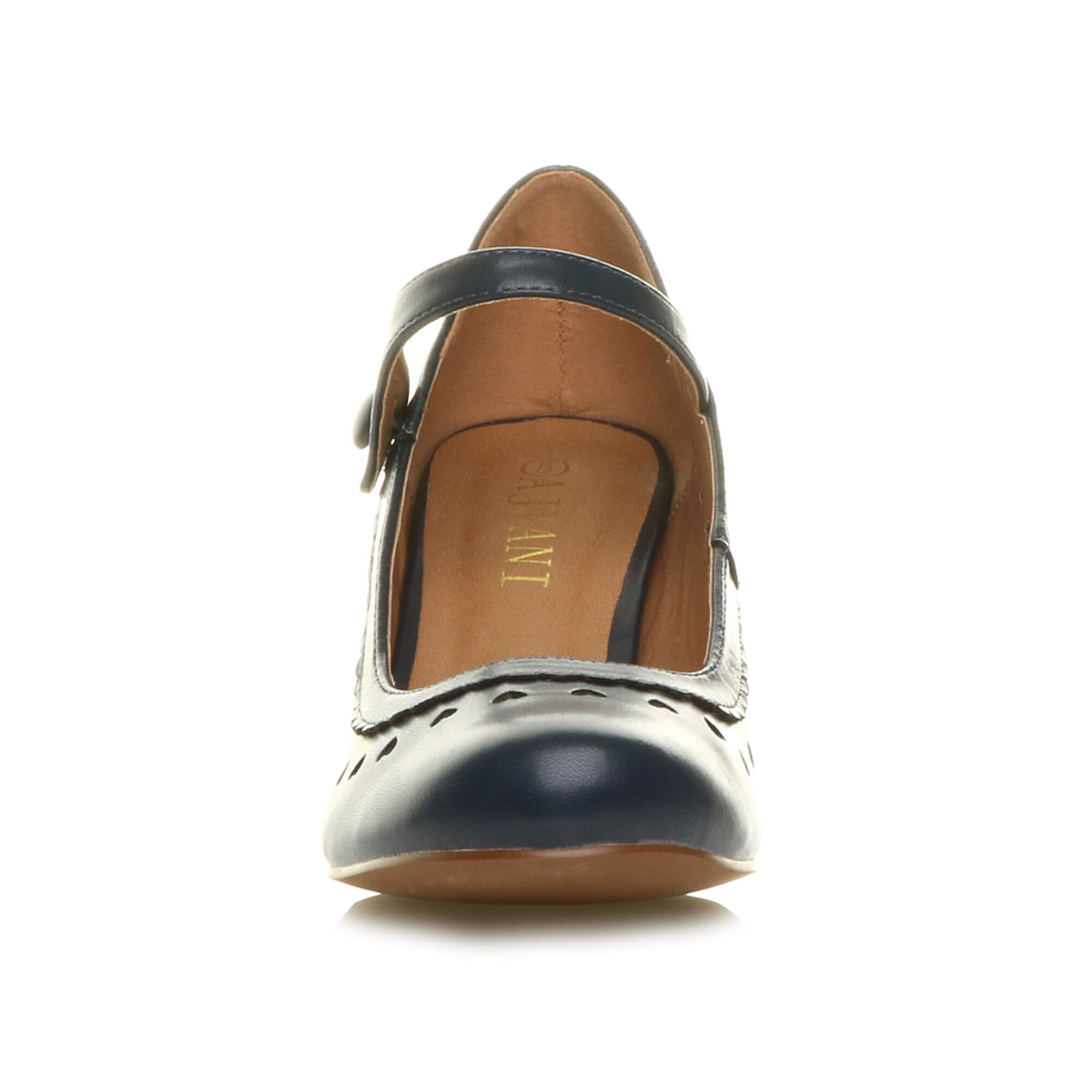 WOMENS LADIES MID HEEL MARY JANE CUT OUT HEART 50�S 60�S