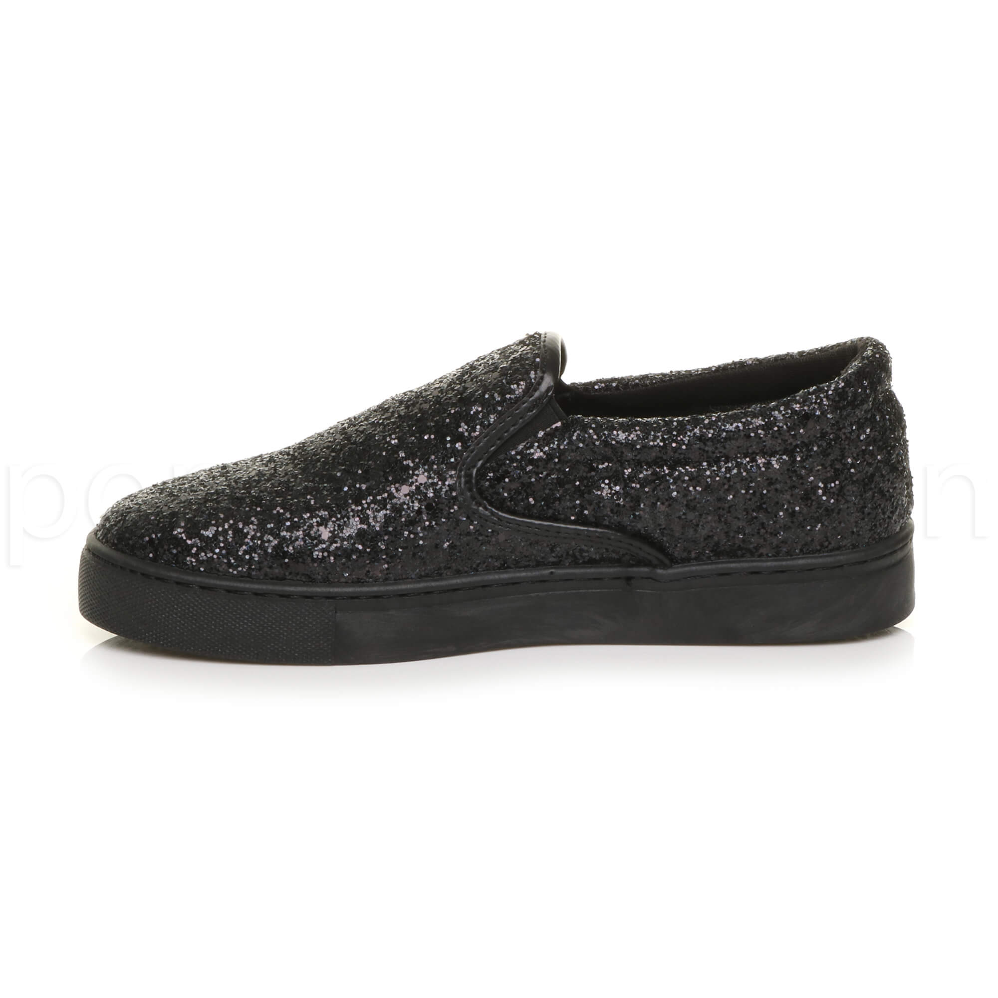 black sparkly plimsolls