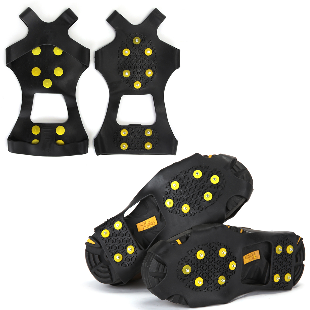 10STUD UNIVERSAL ICE NO SLIP SNOW SHOE SPIKES GRIPS