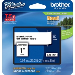 Brother Tze-251. Label Colour: Black On White Tape Type: Tze Product Colour: Whi