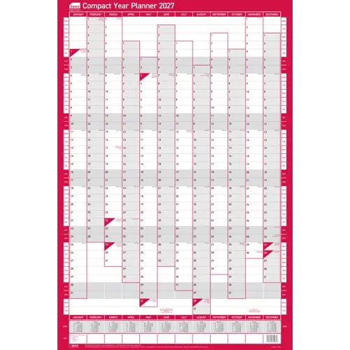 Sasco Unmounted Compact Portrait Wall Planner 2027 Poster (405 x 610mm) 2410292