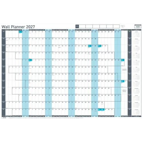 Sasco Unmounted Value Year Wall Planner 2027 Poster (915 x 610mm) 2410303