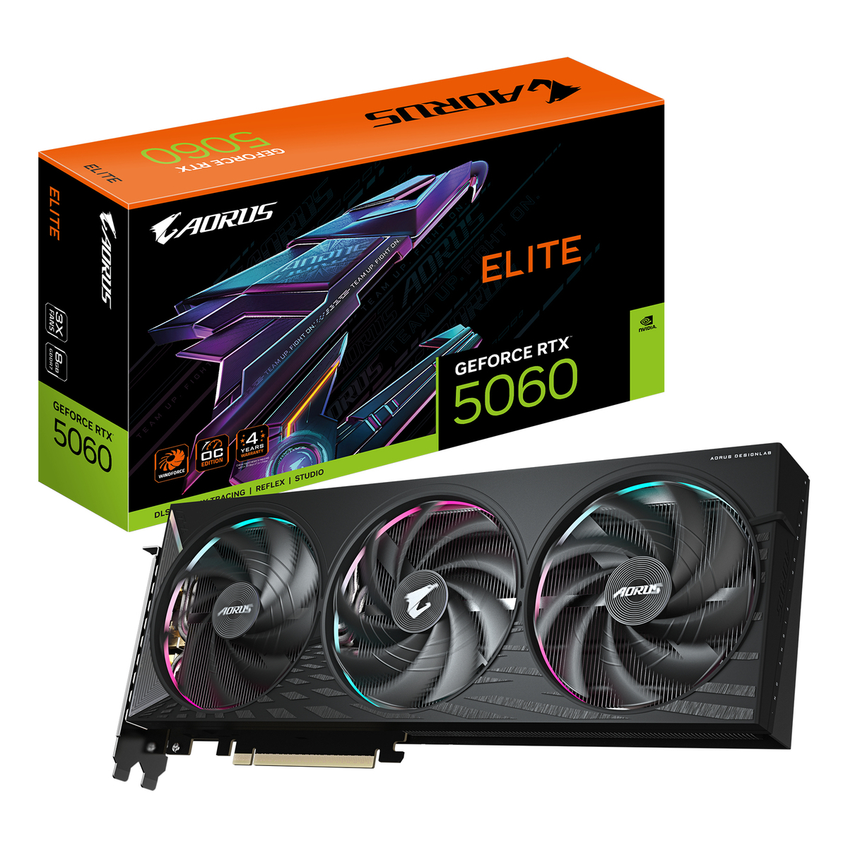 GIGABYTE AORUS Geforce RTX 5060 ELITE 8G Graphics Card - 8GB GDDR7 128bit PCI-E