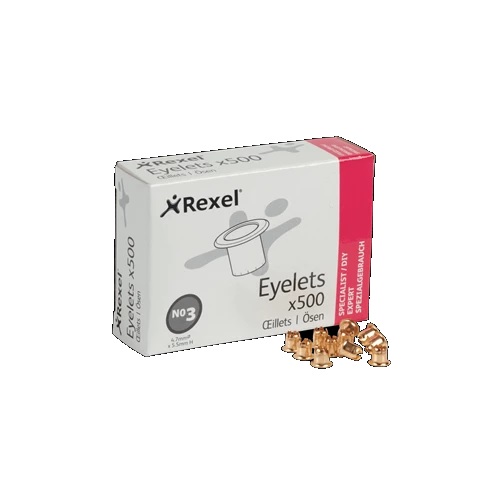 Rexel No. 3 Eyelets Brass - Box of 500 20320052