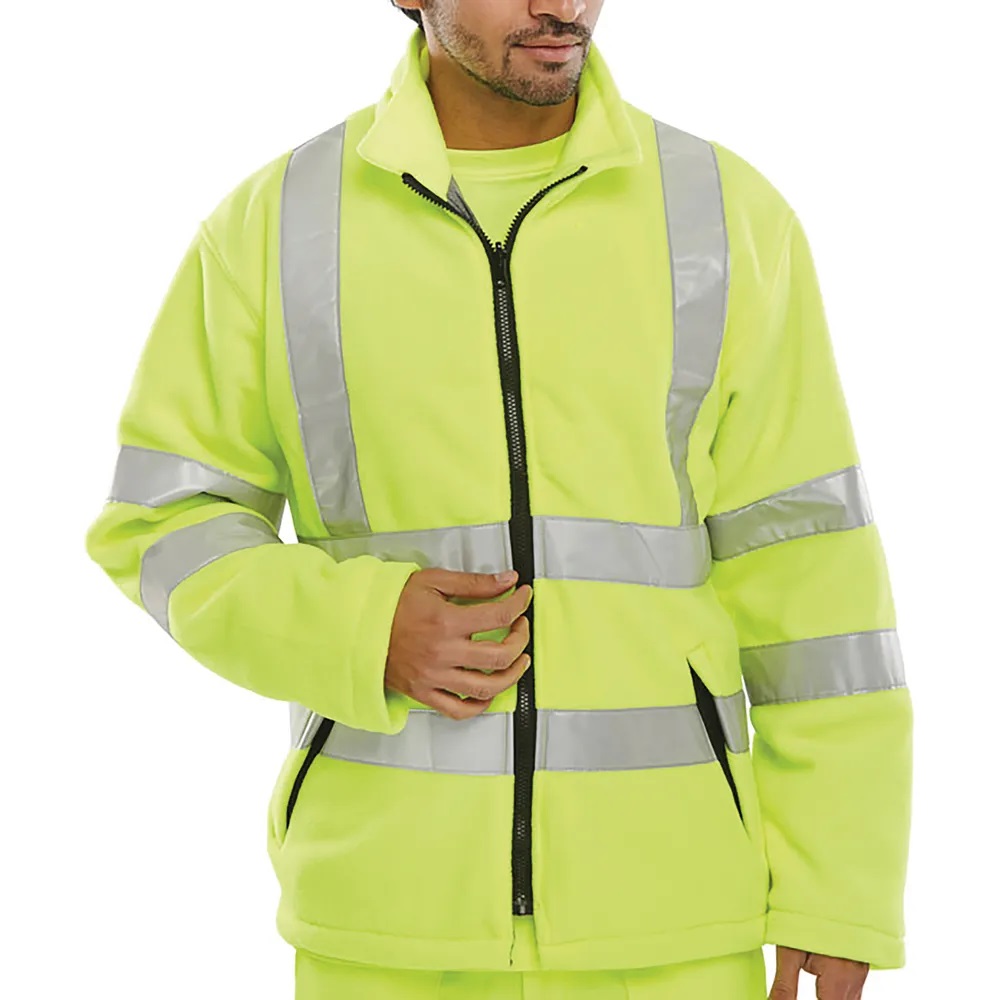 Beeswift Carnoustie Hi Vis Fleece Jacket Saturn Yellow Size M