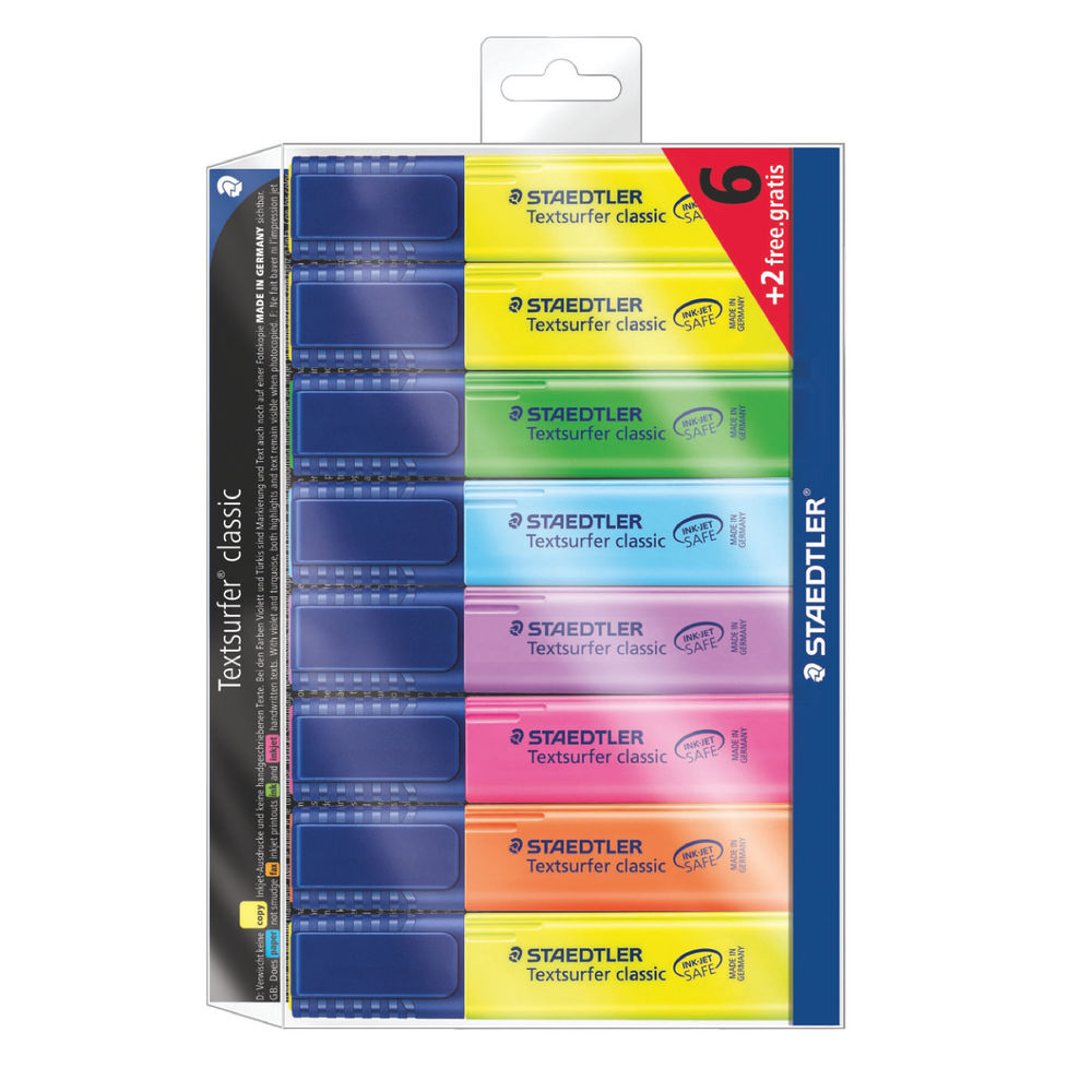 STAEDTLER 364 A WP8 Textsurfer Highlighter Bonus Pack Pack... Assorted Colours