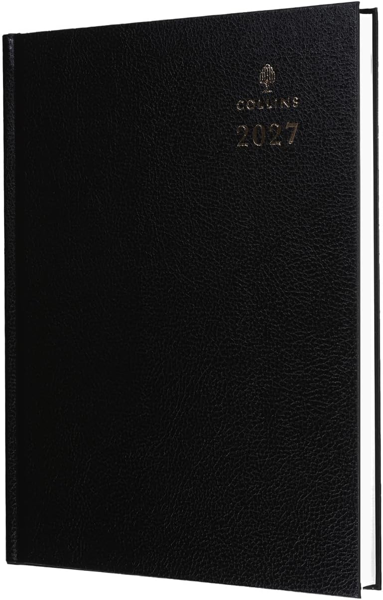 Collins A5 Desk Diary Week To View Black 2027 35.99-27