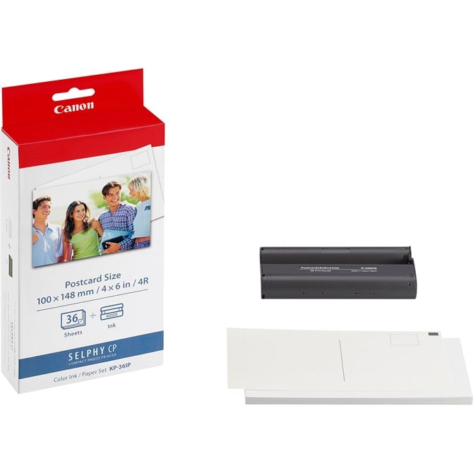 Canon KP-36IP Colour Ink + 100 x 148 mm Paper Set 36 Sheets
