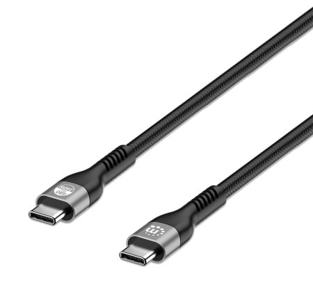 Manhattan Fast Usb-C To Usb-C Cable 240W 2M 240W Laptop Charging Works With All
