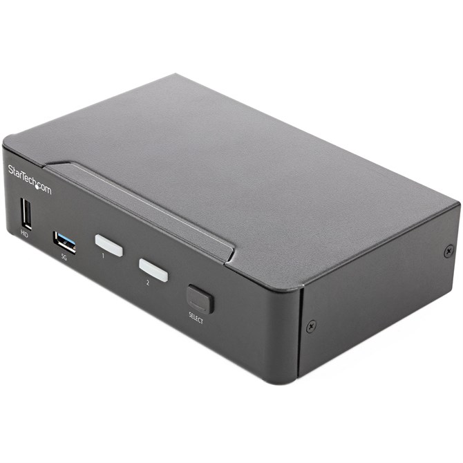 StarTech.com 2 Port HDMI KVM Switch - Single Monitor 4K 60Hz Ultra HD HDR - Desk