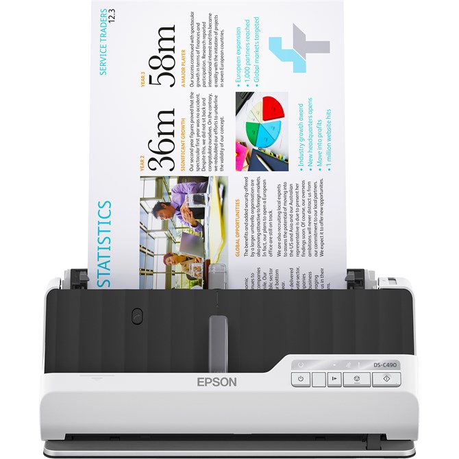 Epson DS-C490 Sheet-fed scanner 600 x 600 DPI A4 Black Grey