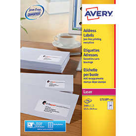 Avery L7159-100 Address Labels 100 sheets - 24 Labels per Sheet