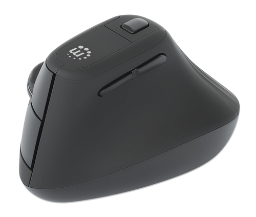 Manhattan Ergonomic Vertical Wireless Mouse Right Handed Black Adjustable 800/12