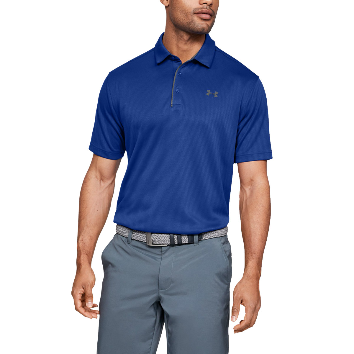 Under Armour Mens Golf Tech Wicking Textured Soft Light Polo Shirt - Picture 75 of 116