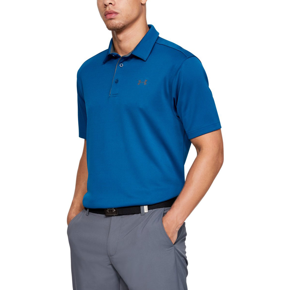 Under Armour Mens Golf Tech Wicking Textured Soft Light Polo Shirt - Picture 89 of 116