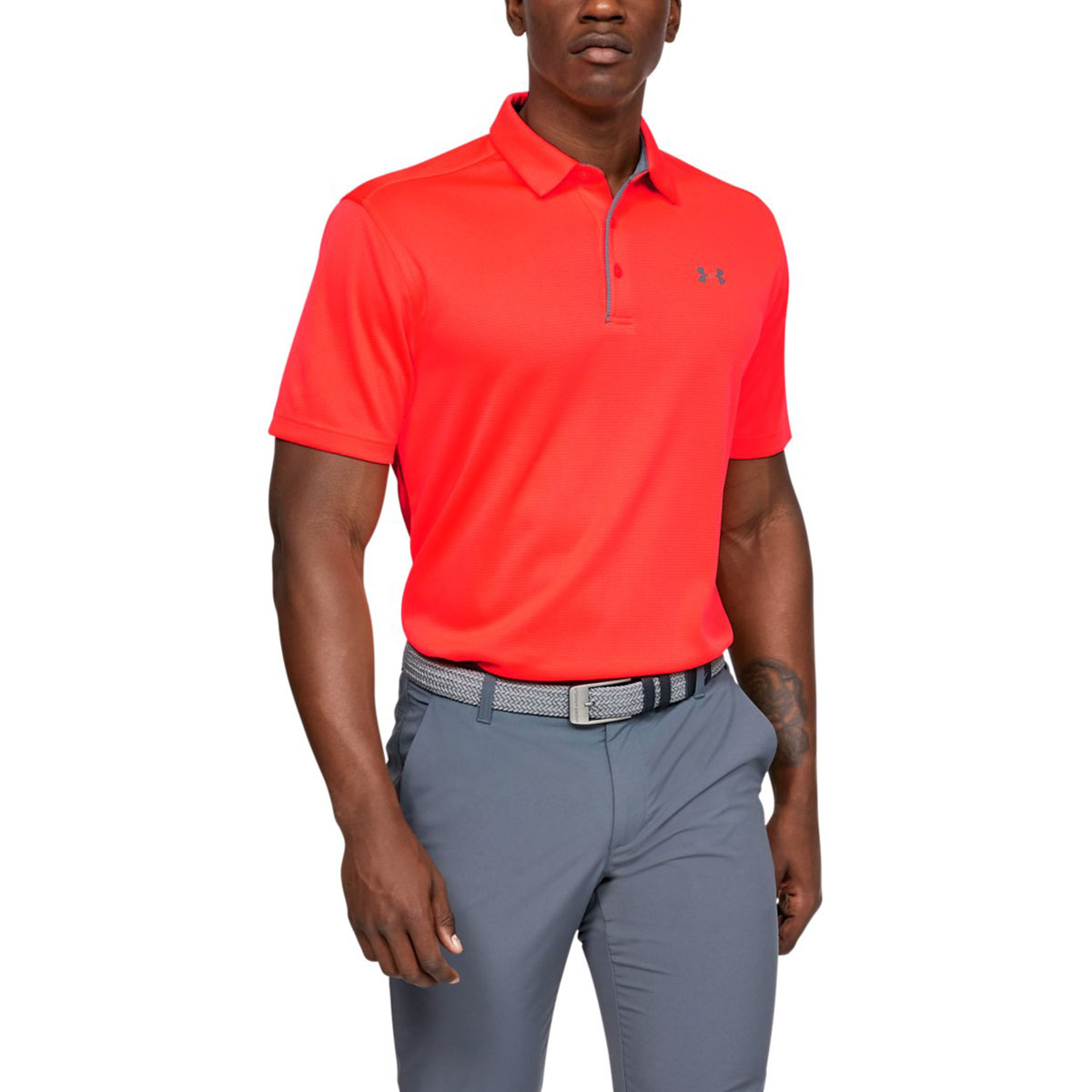 Under Armour Mens Golf Tech Wicking Textured Soft Light Polo Shirt - Picture 17 of 116